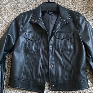 Express Cropped Faux Leather Jacket
